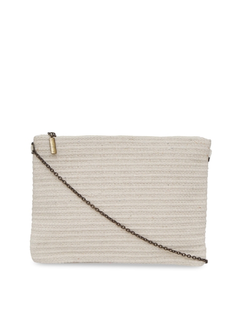 

Diwaah Cream-Coloured Self Design Sling Bag