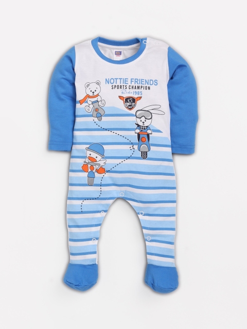 

Nottie Planet Infant Boys Blue & White Striped Sleepsuit