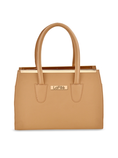 

LaFille Beige Solid Handheld Bag