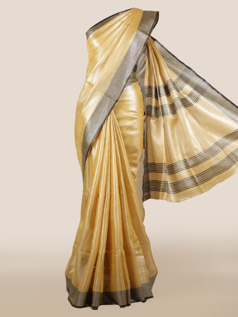 

Pothys Mustard Solid Linen Blend Saree