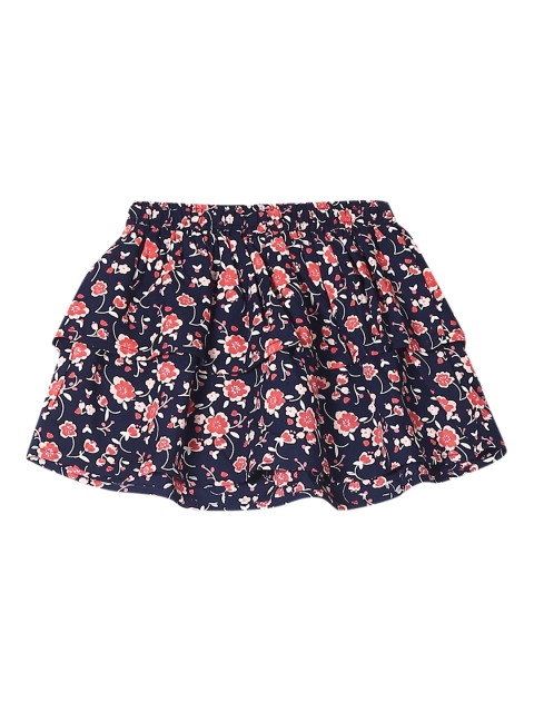 

Donuts Girls Black & White Floral Print Flared Mini Skirt