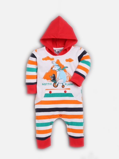 

Nottie Planet Infant Boys White & Red Printed Romper