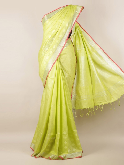 

Pothys Green Solid Saree