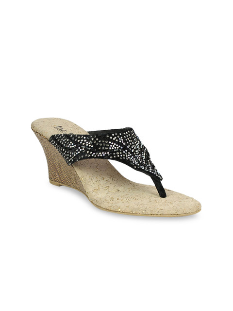 

Inc 5 Women Black Embellished Wedges