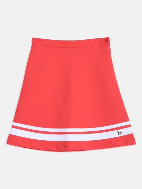 

Blue Giraffe Girls Red & White Solid A-Line Knee-Length Skirt