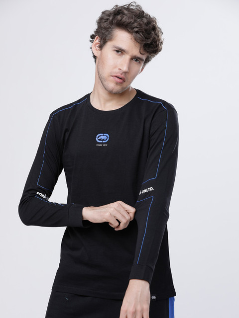 

Ecko Unltd Men Black Solid Round Neck T-shirt