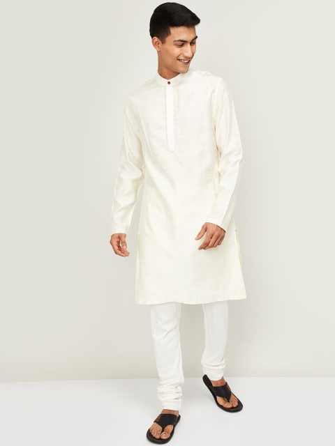 

Melange by Lifestyle Men Off White Solid Kurta