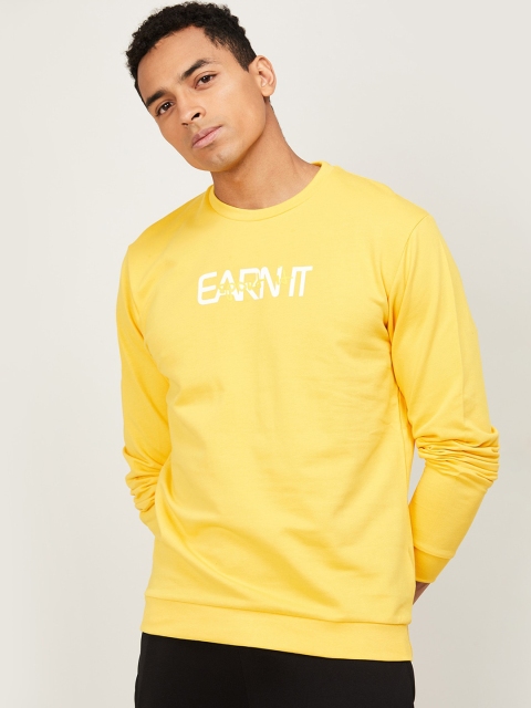 

Kappa Men Yellow Printed Cotton Sweatshirt