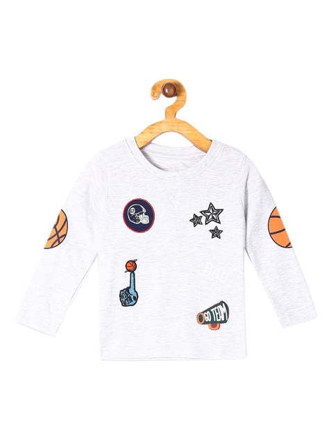 

Donuts Infant Boys Grey & Blue Self Design Round Neck T-shirt