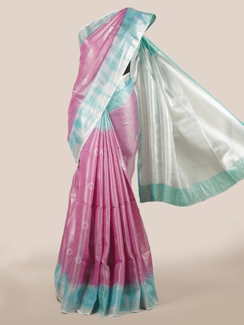 

Pothys Lavender Dyed Linen Blend Saree