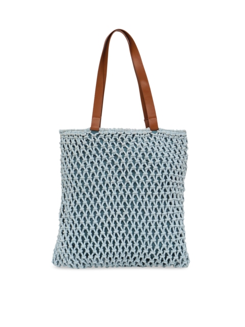 

Diwaah Blue Self Design Tote Bag