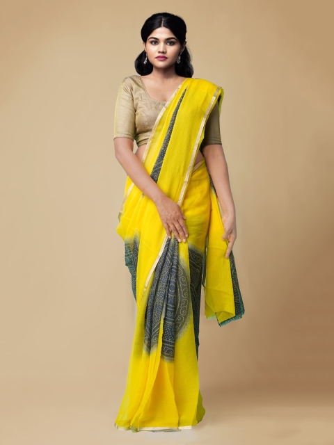 

Unnati Silks Grey Poly Chiffon Dyed Patola Saree