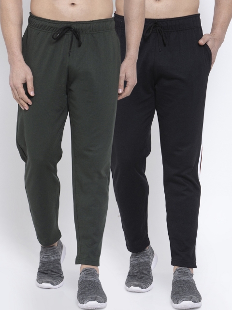 

NEUDIS Men Pack Of 2 Solid Structured Fit Track Pants, Black