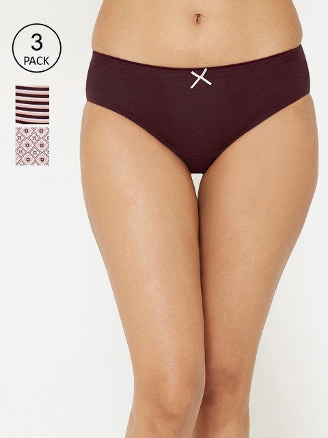 

Soie Women Pack Of 3 Hipster Briefs 3FCB-17PACK 3, Brown