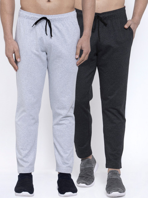 

NEUDIS Men Pack Of 2 Solid Structured-Fit Track Pants, Charcoal