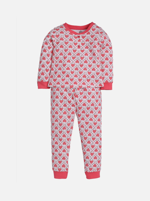 

TAMBOURINE Girls Pink & White Printed T-shirt with Trousers