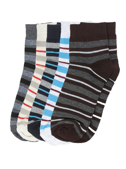

Dollar Men Pack Of 5 Assorted Ankle-Length Socks, Black