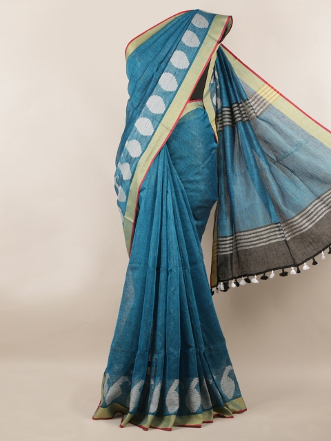 

Pothys Blue Solid Saree