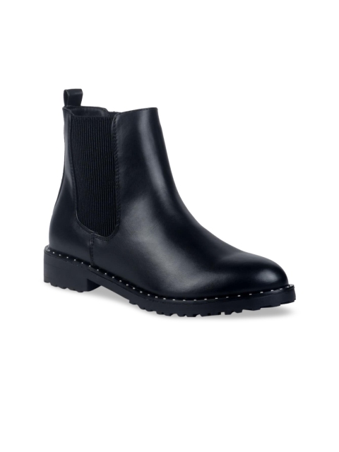 

London Rag Women Black Solid Heeled Boots