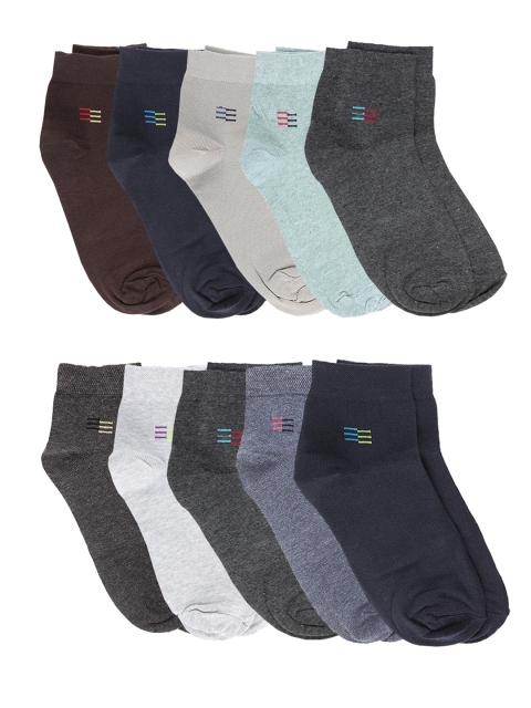 

Dollar Men Pack of 10 Assorted Ankle-Length Socks, Grey