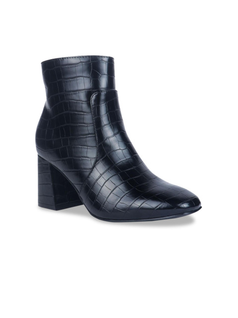 

London Rag Women Black Textured Heeled Boots