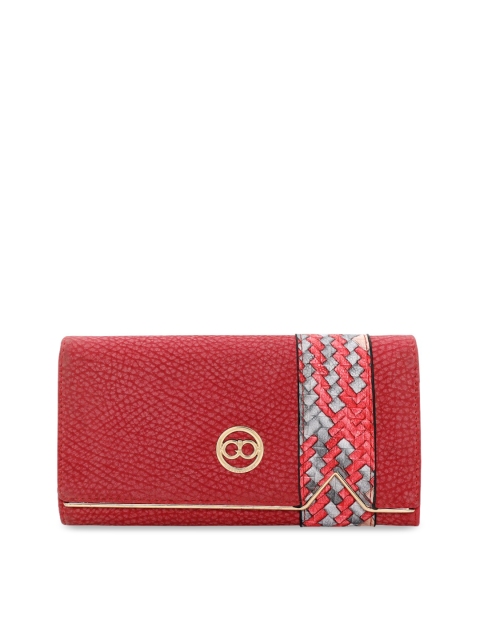 

GIO COLLECTION Women Red Textured Two Fold Wallet