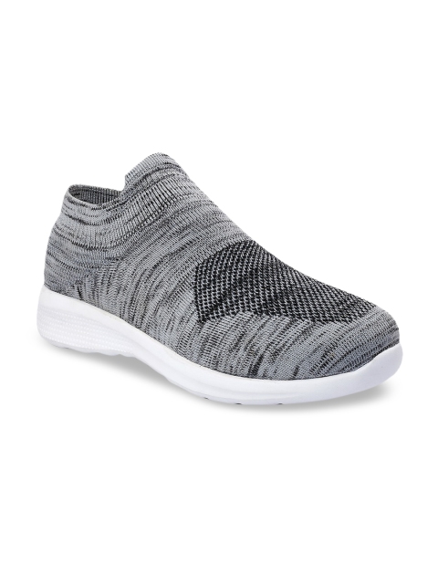 

Woakers Men Grey Woven Design Slip-On Sneakers