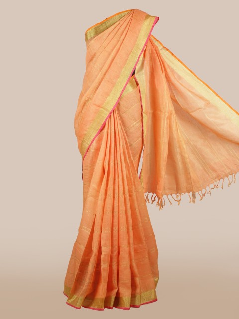 

Pothys Peach-Coloured Woven Design Saree