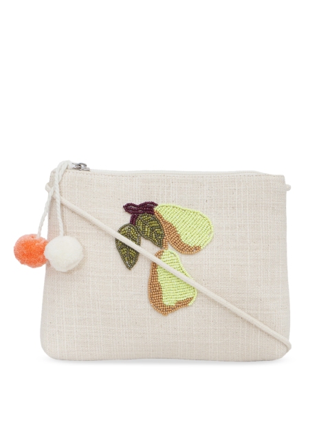 

Diwaah Off-White Solid Sling Bag