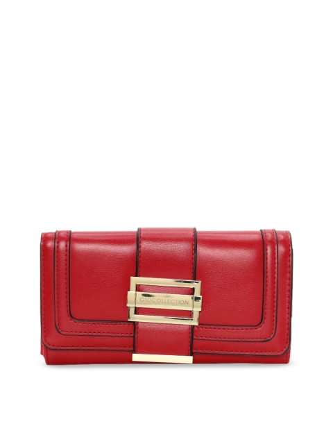 

GIO COLLECTION Women Red Solid Three Fold Wallet