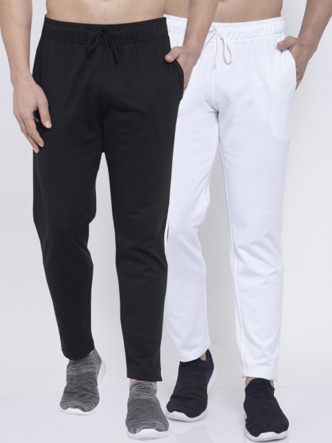 

NEUDIS Men Pack Of 2 Solid Structured-Fit Track Pants, Black