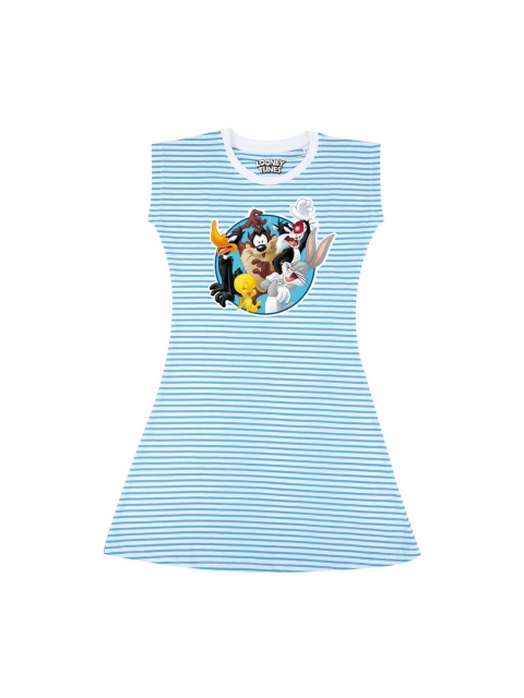 

Looney Tunes Girls Blue Printed Cotton A-Line Dress