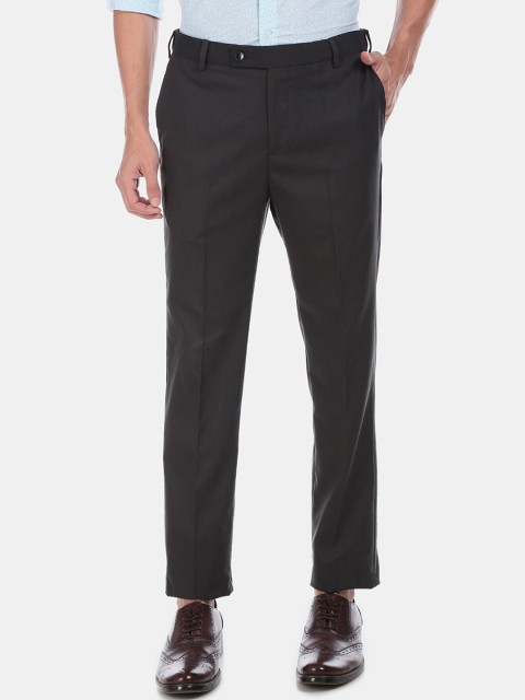 

Arrow Men Black Regular Fit Self Design Formal Trousers