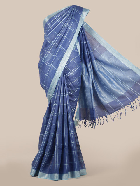 

Pothys Blue Checked Saree