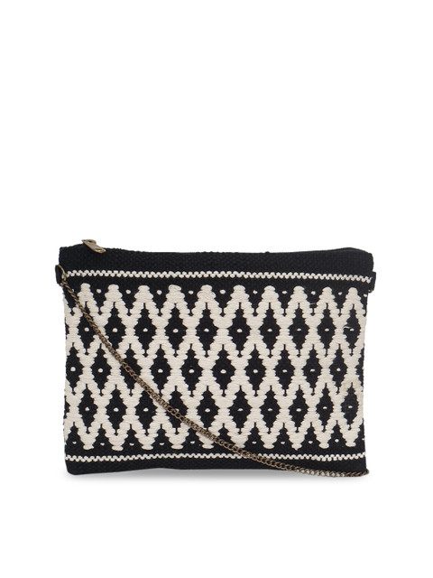 

Diwaah Women Black & Beige Self Design Sling Bag