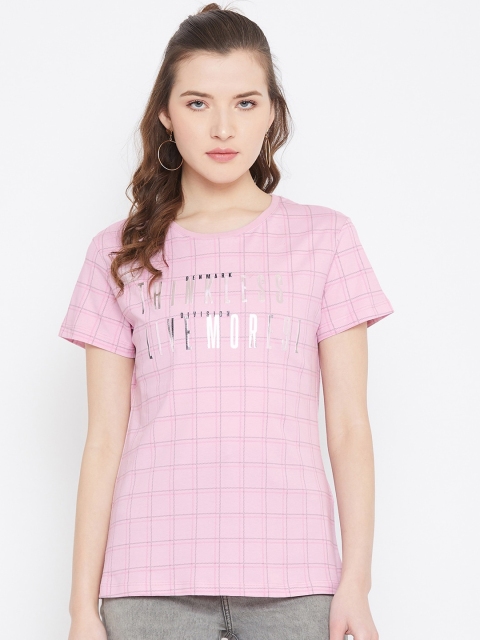 

Octave Women Pink Printed Round Neck T-shirt