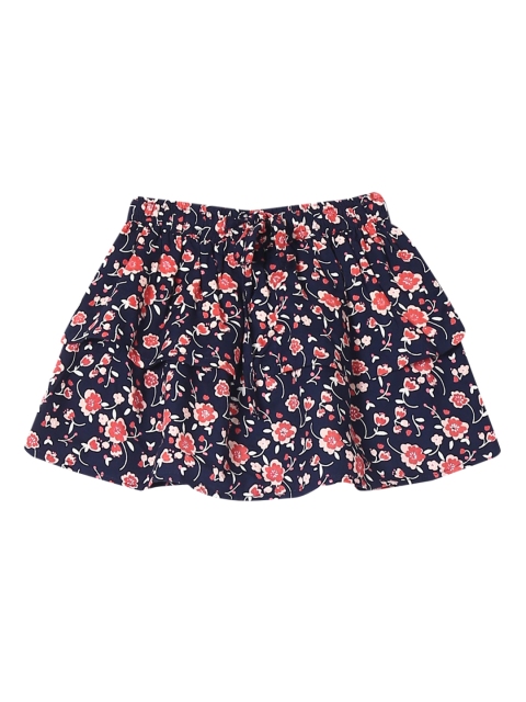 

Donuts Girls Black & White Floral Print Flared Mini Skirt