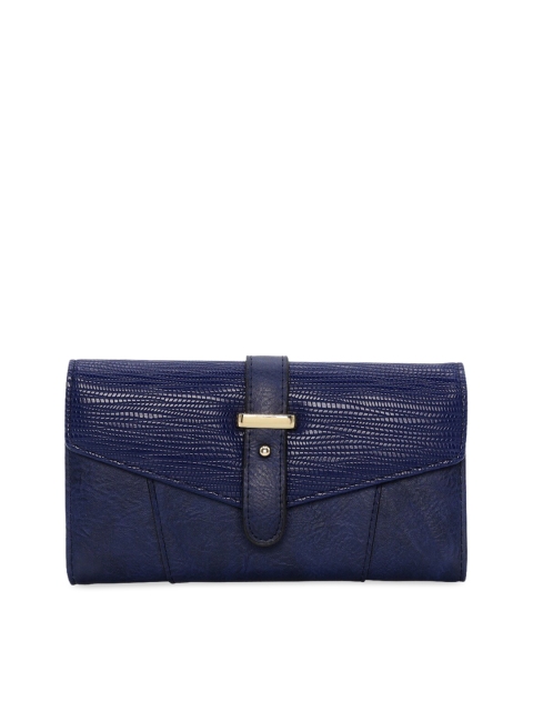 

GIO COLLECTION Women Navy Blue Solid Three Fold Wallet