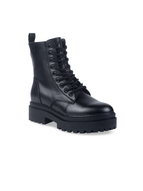 

London Rag Women Black Solid High Top Heeled Boots