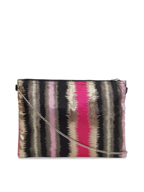 

Diwaah Gold-Toned & Black Printed Sling Bag