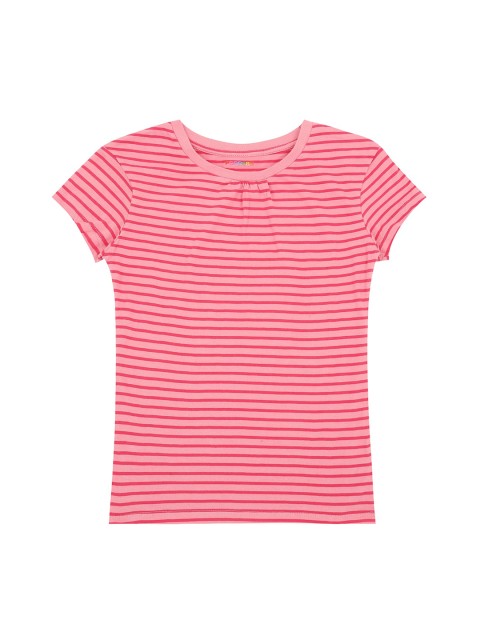 

POPPERS by Pantaloons Girls Pink Striped Round Neck T-shirt