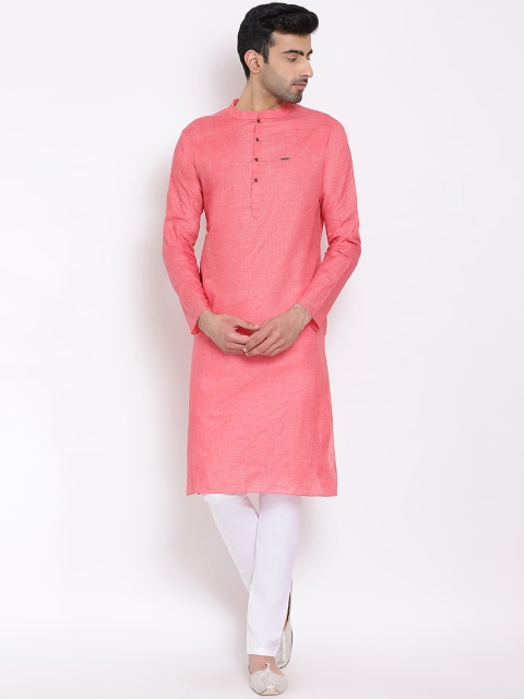 

DEVOILER Men Pink Kurta