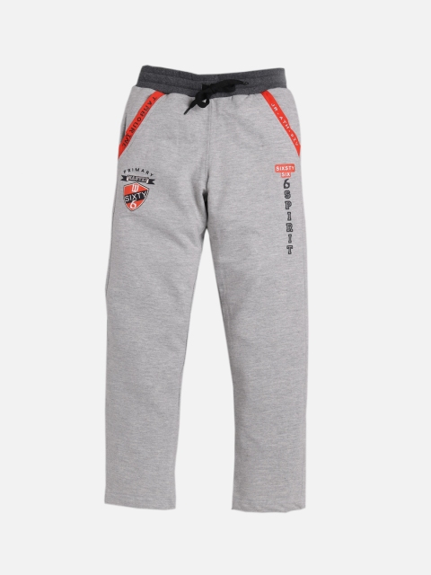 

TAMBOURINE Boys Grey & Black Printed Cotton Track Pants