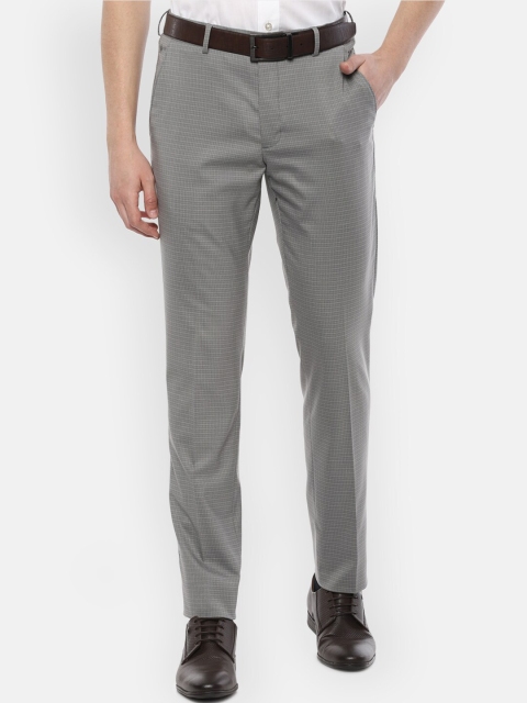 

Louis Philippe Men Grey Slim Fit Solid Formal Trousers