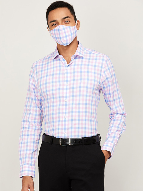 

CODE by Lifestyle Men Pink Slim Fit Checked Casual Shirt