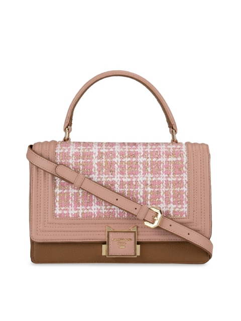 

Da Milano Pink Textured Handheld Leather Bag