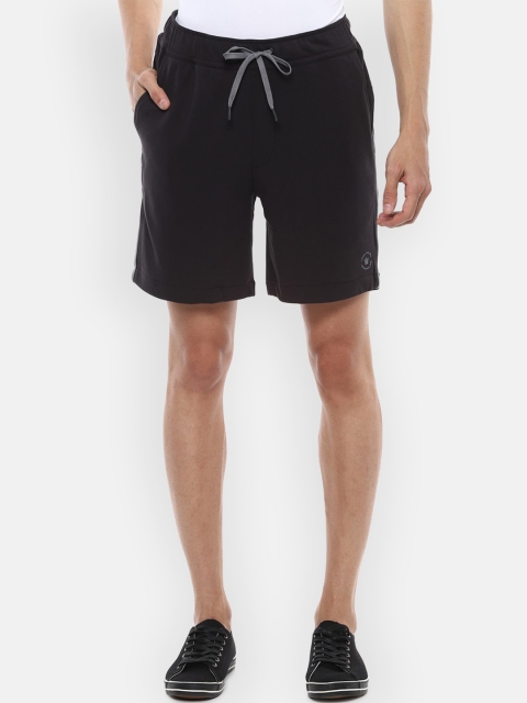 

Louis Philippe ATHPLAY Men Black Solid Slim Fit Sports Shorts