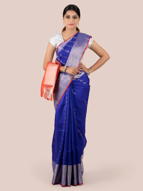 

Pothys Blue Pure Silk Woven Design Uppada Saree
