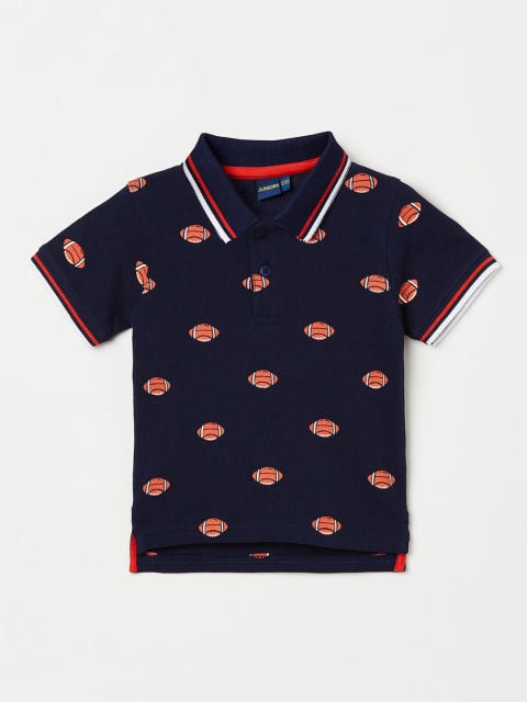 

Juniors by Lifestyle Boys Navy Blue Printed Round Neck T-shirt