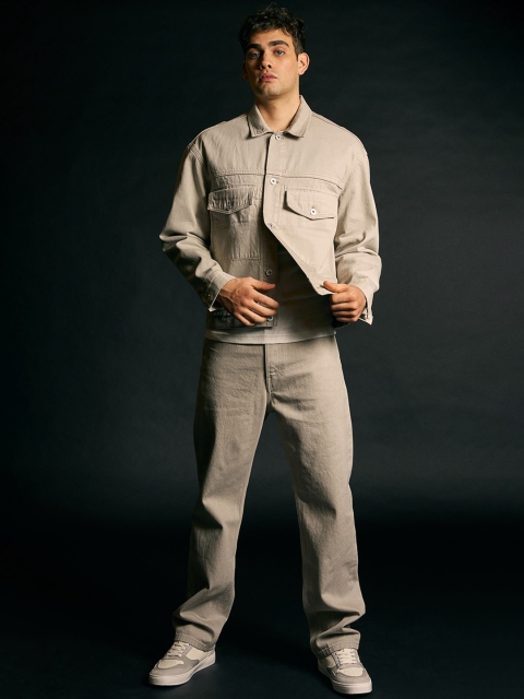 

H&M Men Grey Solid Loose Jeans